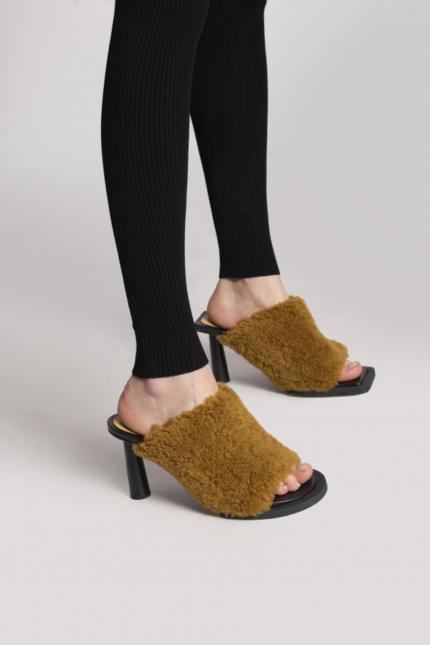 Fur heeled mules shops